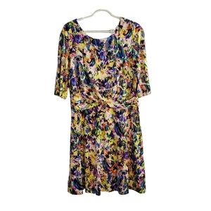 London Times Abstract Colorful Dress New Size 16‎